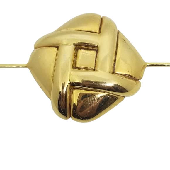LINDA DANO VINTAGE GOLDTONE MODERNIST GEOMETRIC DESIGN HAT PIN - Picture 2 of 5